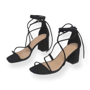 Black Block Heel Sandal